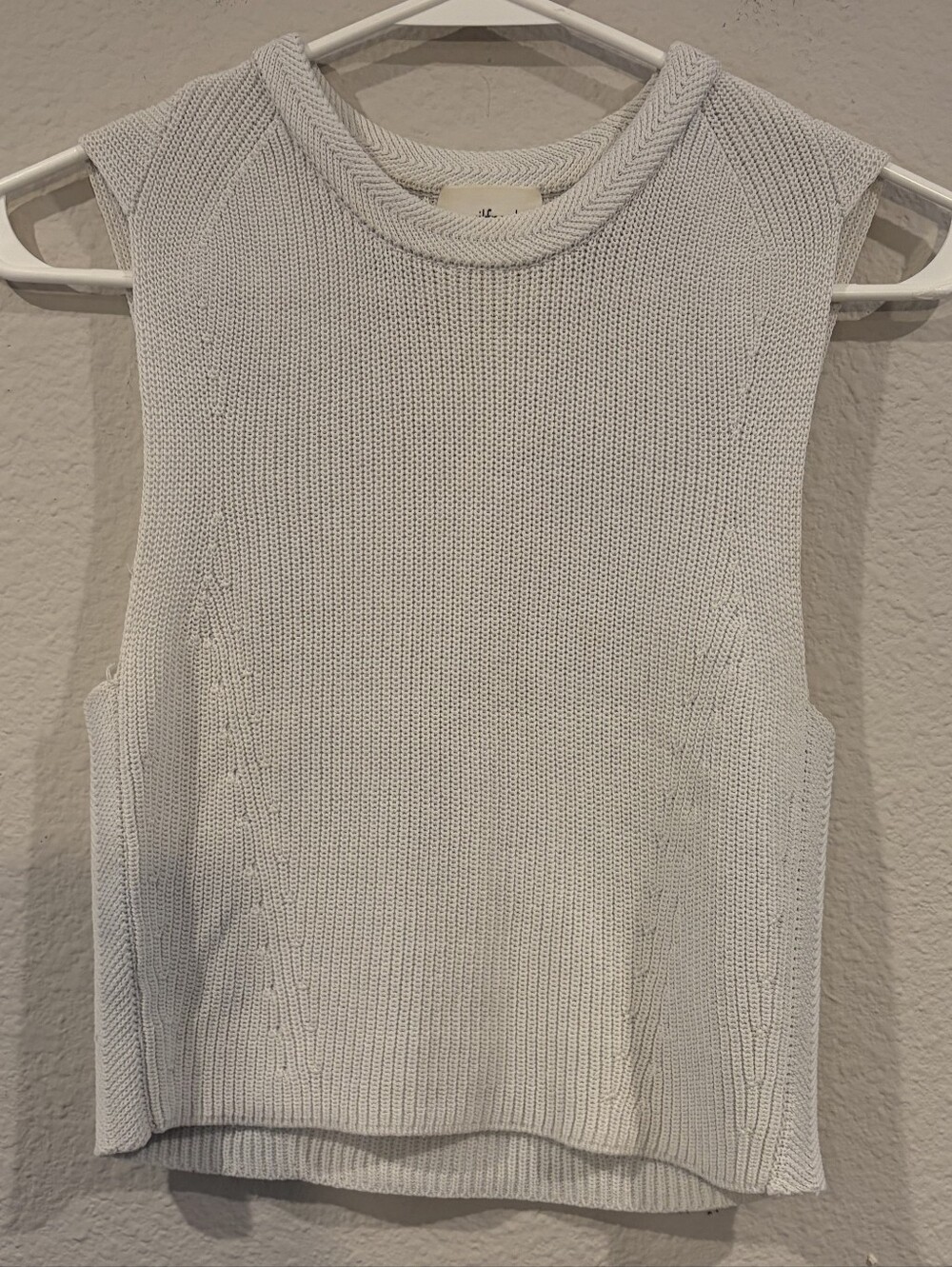 Wilfred Aritzia Womens Casual Off White Ribbed Knit Sweater Tank Top Size Small